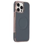 Per iPhone 12 Pro Max Custodia per telefono MagSafe in pelle con adesivo laterale morbido galvanizzato (verde scuro)