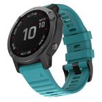 Per Garmin QuickFit 26mm Kalebol Concave Texture Silicone Watch Band (Blu Verde)