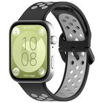 Per Huawei Watch Fit3 Kalebol Cinturino in silicone bicolore (nero grigio)