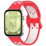 Per Huawei Watch Fit3 Kalebol Cinturino in silicone bicolore (rosso bianco)