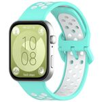 Per Huawei Watch Fit3 Kalebol Cinturino in silicone bicolore (verde acqua e bianco)