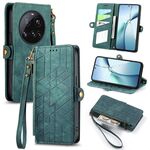Per Xiaomi 15 Ultra Geometric Zipper Wallet Side Buckle Custodia in pelle per telefono (verde)