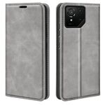 Per Asus ROG Phone 9 / 9 Pro Retro-skin Custodia in pelle con ventosa magnetica (grigio)