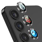 Per Samsung Galaxy S25 5G ENKAY Hat-Prince AR 9H Pellicola in vetro temperato in lega di alluminio per obiettivo posteriore (nero)