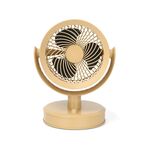 Ventilatore da tavolo per studenti, esterno, ufficio, portatile, ricaricabile, USB, piccolo, colore: senza luce (cachi)