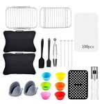 Set di accessori per friggitrice ad aria 22 in 1, rivestimento per stampo per friggitrice ad aria, griglia per forno riutilizzabile, griglia per cottura