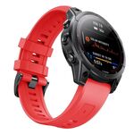 Per cinturino in silicone per orologio Garmin QuickFit 20mm Kalebol Ladder (rosso)