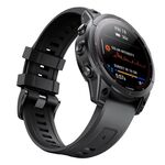 Per cinturino in silicone per orologio Garmin QuickFit 22mm Kalebol Ladder (nero)