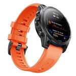 Per cinturino in silicone per orologio Garmin QuickFit 26mm Kalebol Ladder (arancione)