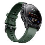 Per cinturino in silicone per orologio Garmin QuickFit 26mm Kalebol Ladder (verde militare)