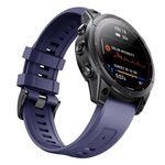 Per cinturino in silicone per orologio Garmin QuickFit 26mm Kalebol Ladder (blu scuro)