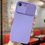 Per iPhone 16e Custodia per telefono in silicone liquido TPU con protezione per fotocamera scorrevole (viola lavanda)
