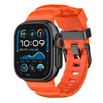 Per Apple Watch 46mm / 49mm / 45mm / 44mm Cinturino per orologio in fluorogomma con fibbia nera Field Path (arancione)
