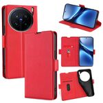 Per vivo X200 Pro 5G Custodia in pelle con fibbia laterale ultra sottile e flip orizzontale (rosso)