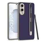 Per Samsung Galaxy S25 Edge 5G GKK Custodia in pelle con vernice metallica e penna (viola)