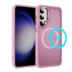Per Samsung Galaxy S23 5G Custodia protettiva per obiettivo hardware MagSafe magnetica per PC ibrido in TPU (rosa)
