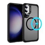 Per Samsung Galaxy S23 5G Custodia protettiva per obiettivo hardware MagSafe Magnetic PC Hybrid TPU per telefono (nero)