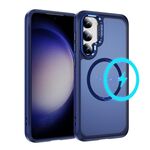 Per Samsung Galaxy S23 5G Custodia protettiva per obiettivo hardware MagSafe Magnetic PC Hybrid TPU per telefono (blu)