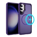Per Samsung Galaxy S23 5G Custodia protettiva per obiettivo hardware MagSafe magnetica per PC ibrido in TPU (viola)