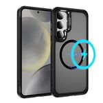 Per Samsung Galaxy S24 / S25 5G Custodia protettiva per obiettivo hardware MagSafe Magnetic PC Hybrid TPU per telefono (nero)