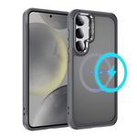 Per Samsung Galaxy S24 / S25 5G Custodia protettiva per obiettivo hardware MagSafe magnetica in TPU ibrida per PC (grigio)