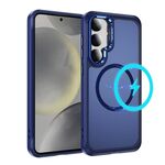 Per Samsung Galaxy S24 / S25 5G Custodia protettiva per obiettivo hardware MagSafe Magnetic PC Hybrid TPU per telefono (blu)