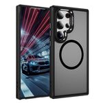 Per Samsung Galaxy S24 Ultra 5G Custodia protettiva per obiettivo hardware MagSafe Magnetic PC Hybrid TPU per telefono (nero)