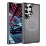 Per Samsung Galaxy S24 Ultra 5G Custodia protettiva per obiettivo hardware MagSafe magnetica in TPU ibrida per PC (grigio)