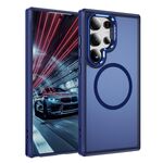 Per Samsung Galaxy S24 Ultra 5G Custodia protettiva per obiettivo hardware MagSafe Magnetic PC Hybrid TPU per telefono (blu)
