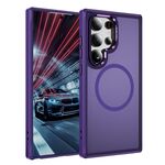 Per Samsung Galaxy S24 Ultra 5G Custodia protettiva per obiettivo hardware MagSafe Magnetic PC Hybrid TPU per telefono (viola)