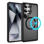 Per Samsung Galaxy S25 Ultra 5G Custodia protettiva per obiettivo hardware MagSafe Magnetic PC Hybrid TPU per telefono (nero)