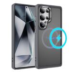 Per Samsung Galaxy S25 Ultra 5G Custodia protettiva per obiettivo hardware MagSafe magnetica in TPU ibrida per PC (grigio)