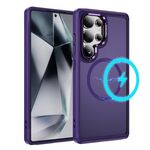 Per Samsung Galaxy S25 Ultra 5G Custodia protettiva per obiettivo hardware MagSafe Magnetic PC Hybrid TPU per telefono (viola)