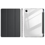 Per Xiaomi Redmi Pad SE 11 Custodia per tablet in pelle acrilica trasparente a 3 pieghe (nera)