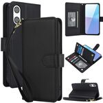 Per Sony Xperia 10 VI Multi-Card Wallet RFID Custodia in pelle per telefono (nero)