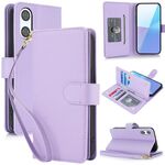 Per Sony Xperia 10 VI Multi-Card Wallet RFID Custodia in pelle per telefono (viola chiaro)