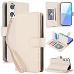 Per Sony Xperia 10 VI Multi-Card Wallet RFID Custodia in pelle per telefono (albicocca)