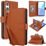 Per Sony Xperia 10 VI Multi-Card Wallet RFID Custodia in pelle per telefono (marrone)
