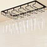 Supporto per calici da vino appeso capovolto, supporto per calici da vino appeso, dimensioni: 5 slot (nero)