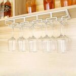 Supporto per calici da vino appeso capovolto, supporto per calici da vino appeso, dimensioni: 5 slot (bianco)