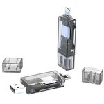 Adattatore OTG per lettore di schede trasparente USB+8 Pin a SD/TF per PC/laptop/smartphone