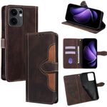 Per OPPO Reno13 F 5G / 4G Custodia in pelle con fibbia magnetica effetto pelle (marrone)