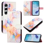 Per Tecno Camon 40 Pro 4G PT003 Custodia in pelle con motivo marmo (Galaxy Marble White)