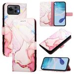Per Asus Zenfone 12 Ultra PT003 Custodia in pelle con motivo in marmo (oro rosa)