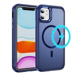 Per iPhone 11 Custodia protettiva per obiettivo hardware MagSafe Magnetic PC Hybrid TPU per telefono (blu)