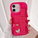 Per iPhone 11 Custodia per telefono con cinturino in pelle Love Holder Card Bag (rosso rosa)