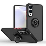Per Samsung Galaxy S25 Edge 5G Q Shadow 1 Series TPU Hybrid PC Phone Case con anello (nero + rosso)
