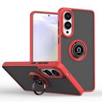 Per Samsung Galaxy S25 Edge 5G Q Shadow 1 Series TPU Hybrid PC Phone Case con anello (rosso)