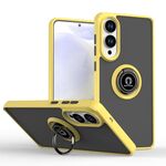 Per Samsung Galaxy S25 Edge 5G Q Shadow 1 Series TPU Hybrid PC Phone Case con anello (giallo)