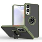 Per Samsung Galaxy S25 Edge 5G Q Shadow 1 Series TPU Hybrid PC Phone Case con anello (verde militare)